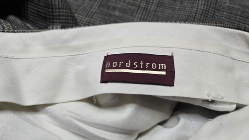 Pantalones de vestir vintage Nordstrom para hombre 42x32 Glen a cuadros seda lana puños plisados - Imagen 7 de 7