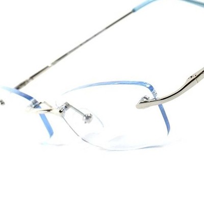 Light Blue Tint Modern Stylish Sexy Rectangle Mens Womens Frameless Sun Glasses
