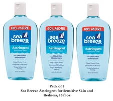 (3 Pack) Sea Breeze Astringent for Sensitive Skin and Redness, 16 fl oz - NEW