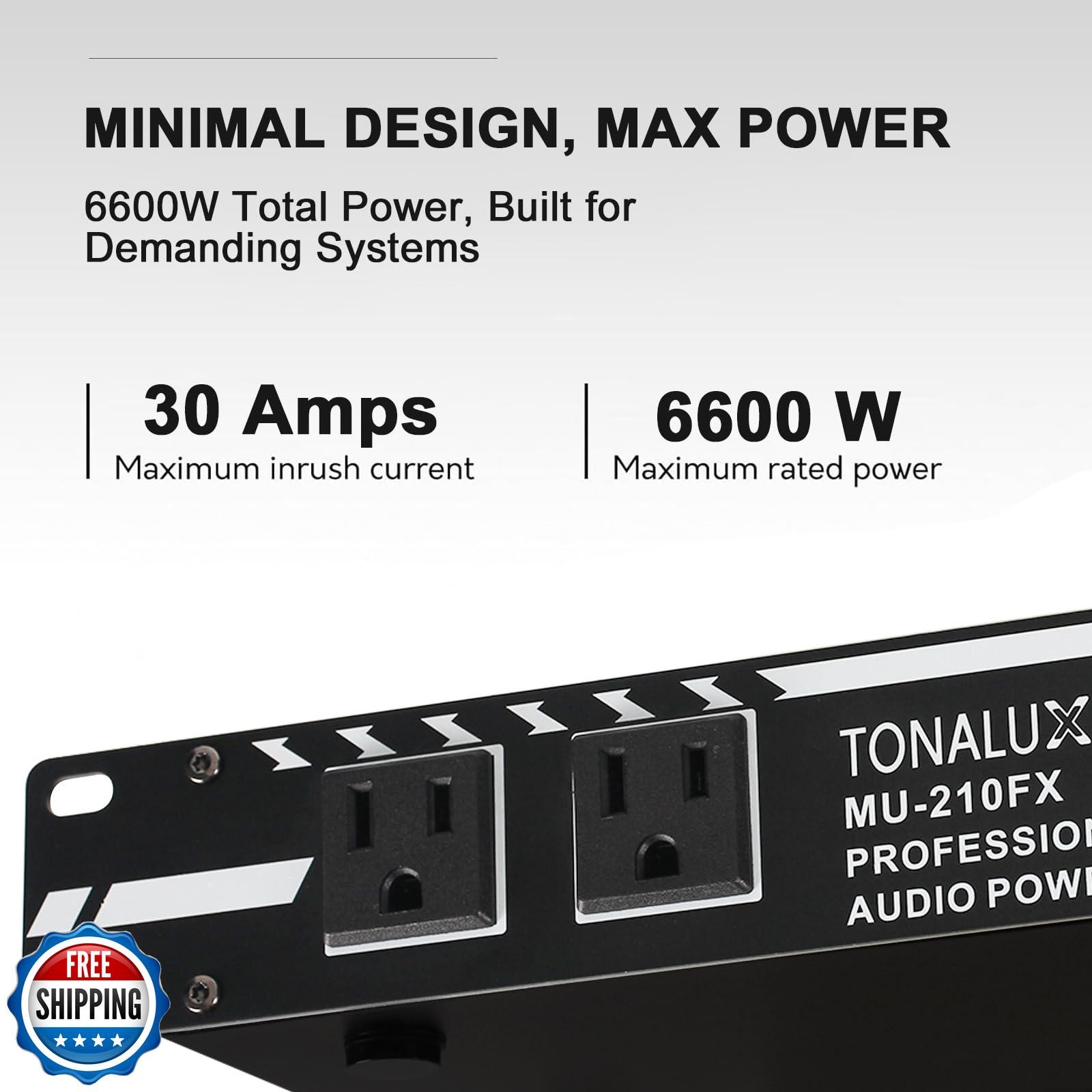 TONALUXE Power Conditioner for Audio Equipment, 10 Outlets 30A Ra