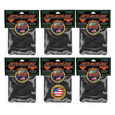 Jetz-Scrubz  Classic Rectangle Kitchen Scrubber Sponge VALUE PACK, Pack of 6