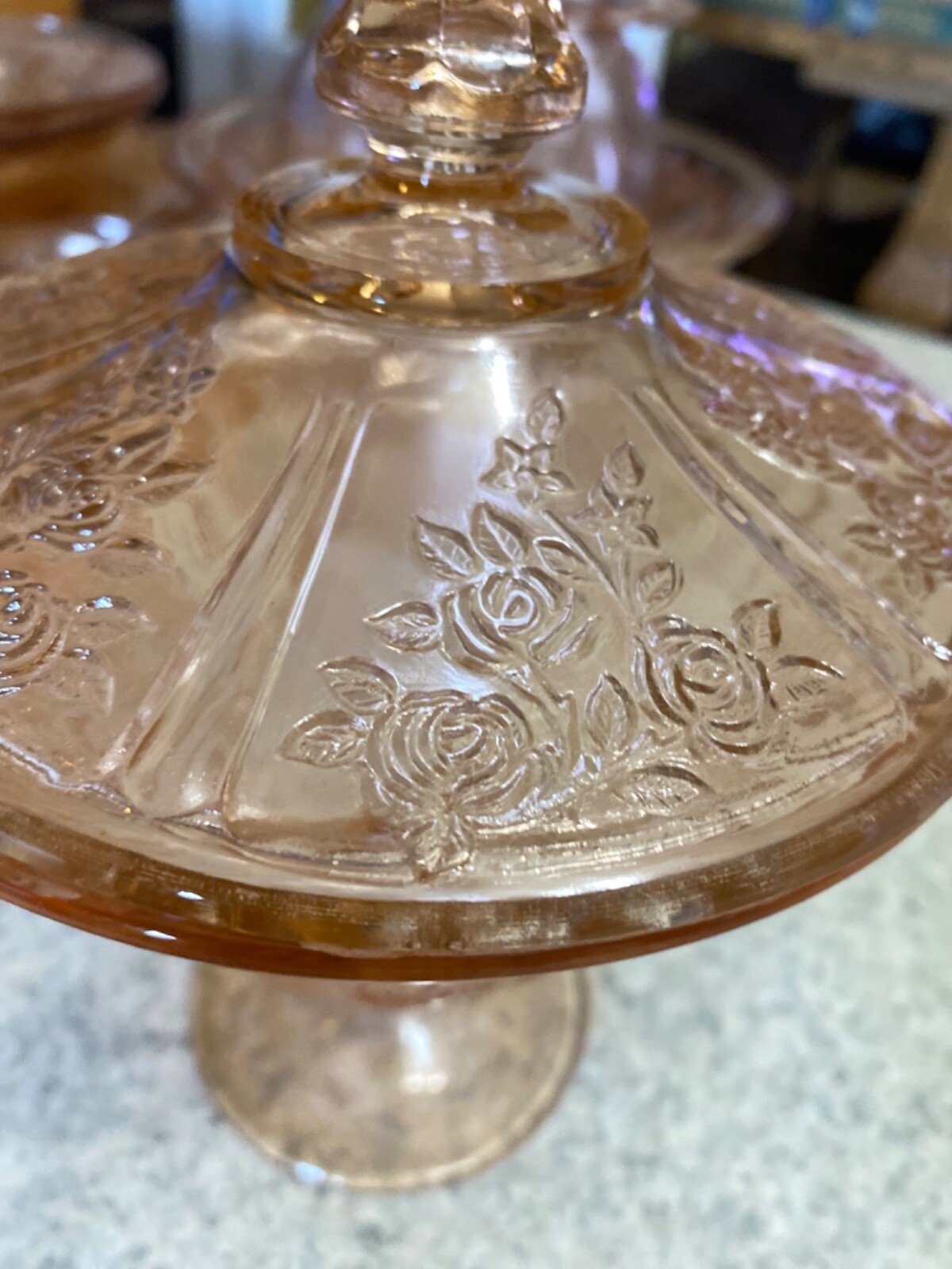 Federal Sharon Cabbage Rose Pink Depression Glass eBay