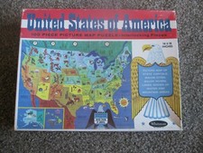 VINTAGE 1965 WHITMAN UNITED STATES OF AMERICA PICTURE MAP PUZZLE