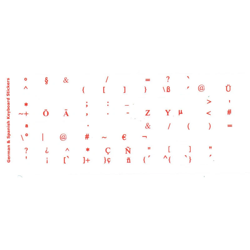 GERMAN Transparent Keyboard Sticker laptop desktop RED BLACK WHITE - Image 3 of 3