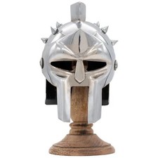 Medieval Helmet Miniature Sallet Head Guard Decor Roman Spartan Display Stand