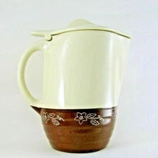 Vintage California Pottery Pitcher Ceramic Refrigerator Jug With Lid