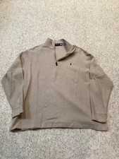 Polo Ralph Lauren Beige 1/4 Zip Mock Pullover Sweater Cotton Size 2XLT Tall