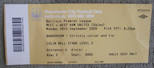 2009-10 Manchester City   v West Ham United - Premier League - Exec. Ticket Stub