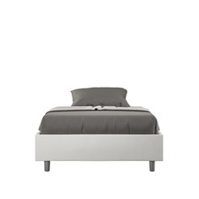 Ityhome Letto Sommier con rete imbottito 120x190 similpelle bianco Azelia