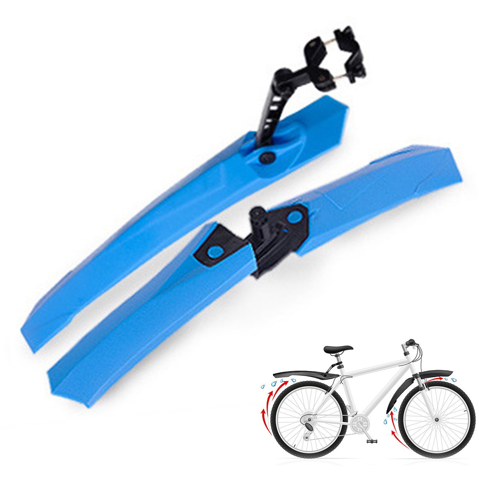 Adjustable Angle Bike Fenders Mudguard Set Fits Various Forks and