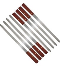 BBQ Large Barbecue Flat Skewers Extra Wide Kebab Shish Heavy Duty Strong Grill