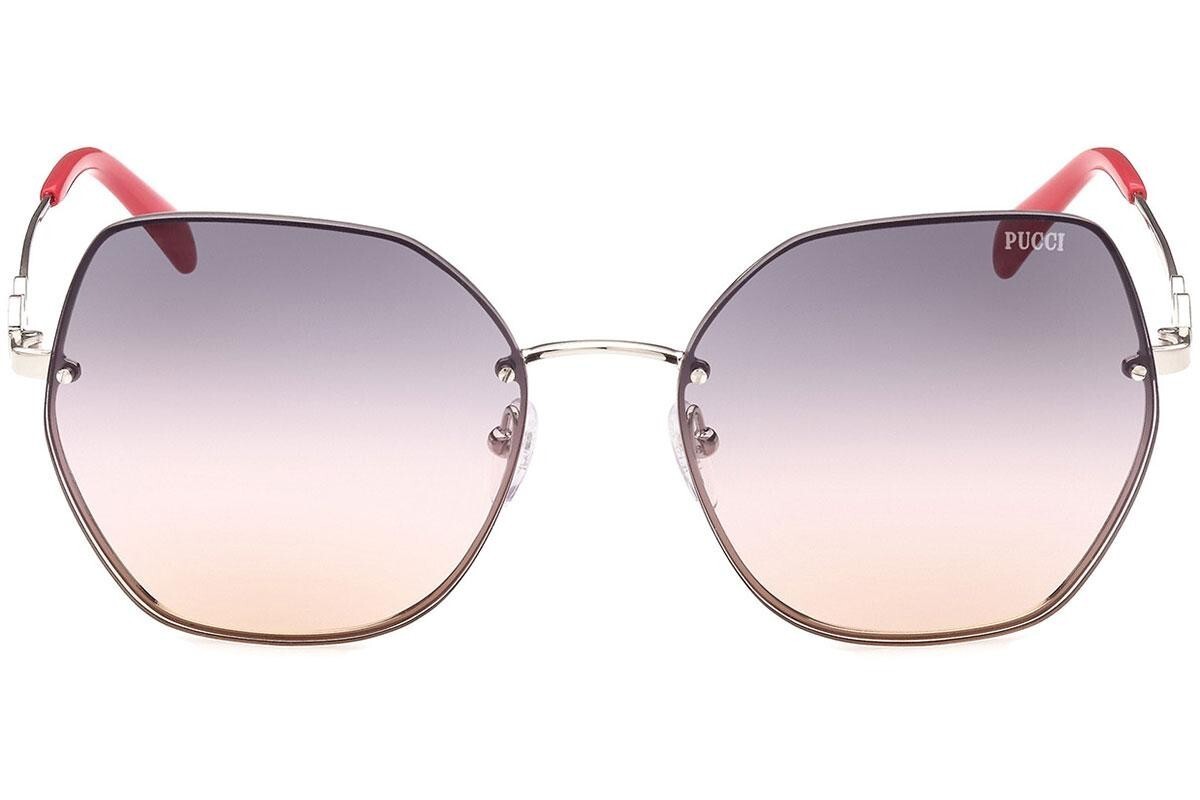 Солнцезащитные очки Emilio Pucci EP0177 16A Серебристо-красная бабочка в пластиковой оправе 60-17-140 33790₽