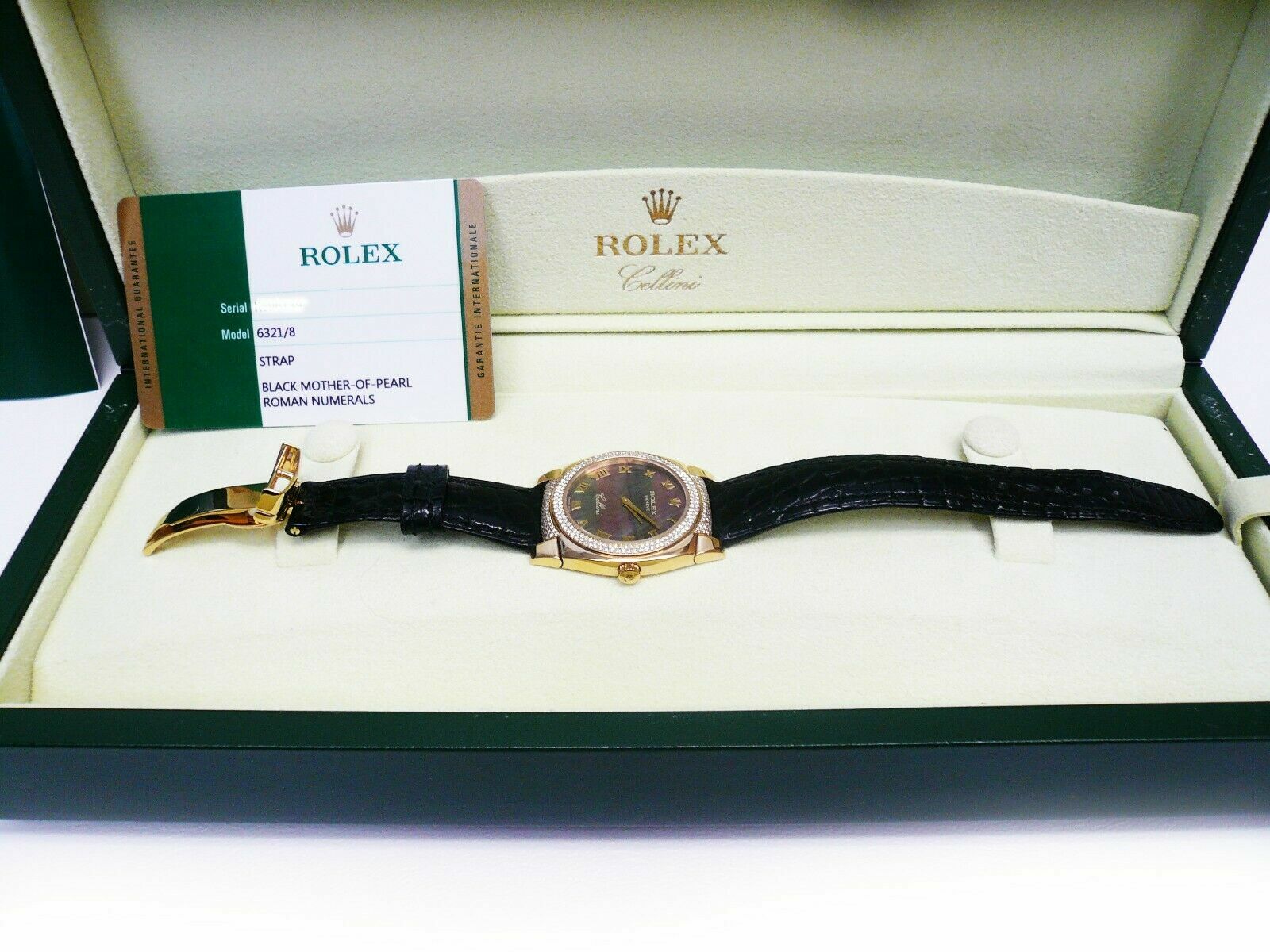 Rolex Cellini Quartz 6312/8 Diamond 18K Yellow Gold Black Mother-of Pearl 31mm image 2