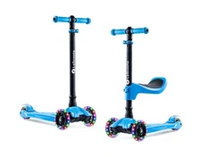 LaScoota 2-in-1 Kids Kick Scooter, Adjustable Height Handlebars and Removable...