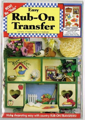 Rub On Transfers Garden Fruit Vegetables Transfer Sheet Wangs 1994 VTG Unopened