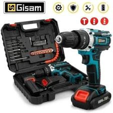 Gisam Battery Impact Screwdriver Multifunctional Cordless Drill Power Tool 25+3