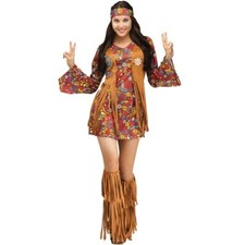 Damen Hippie Kostüm sexy Verkleidung 60er Hippie Kostüm 70s Verkleidung