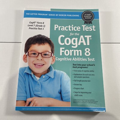 Practice Test for the CogAT Form 8 exam Level 7 Grade 1 - Paperback - GOOD