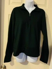 Danskin Black Womens 1/2 Zipper Pullover Stretch Active Wear Jacket Size L