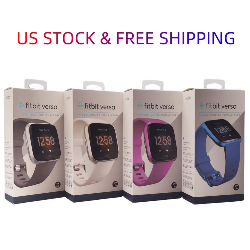 New Fitbit Versa lite Smartwatch Fitness Activity Wearable Tracker (S & L Bands)