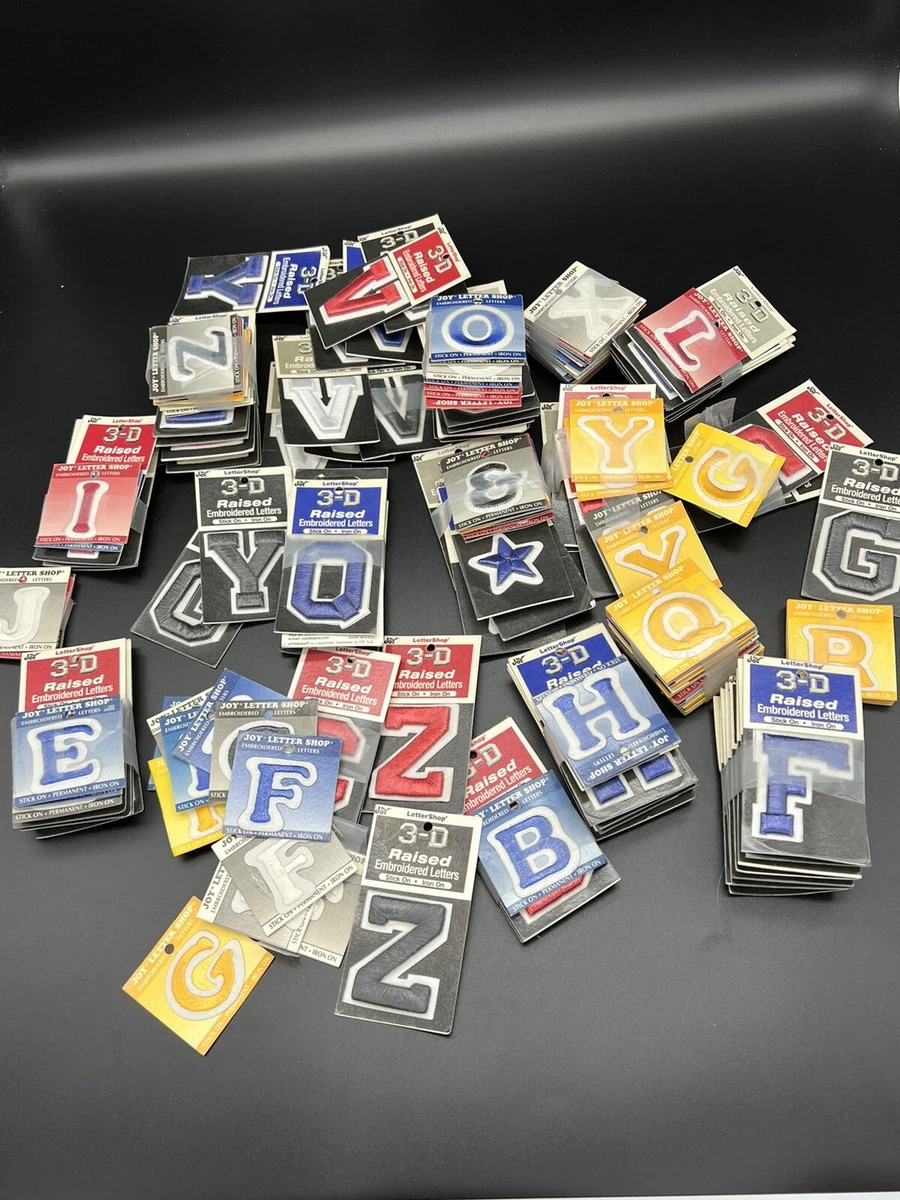 Joy Letter Shop Embroidered Letters Stick on Iron On Lot of 90 Plus | eBay