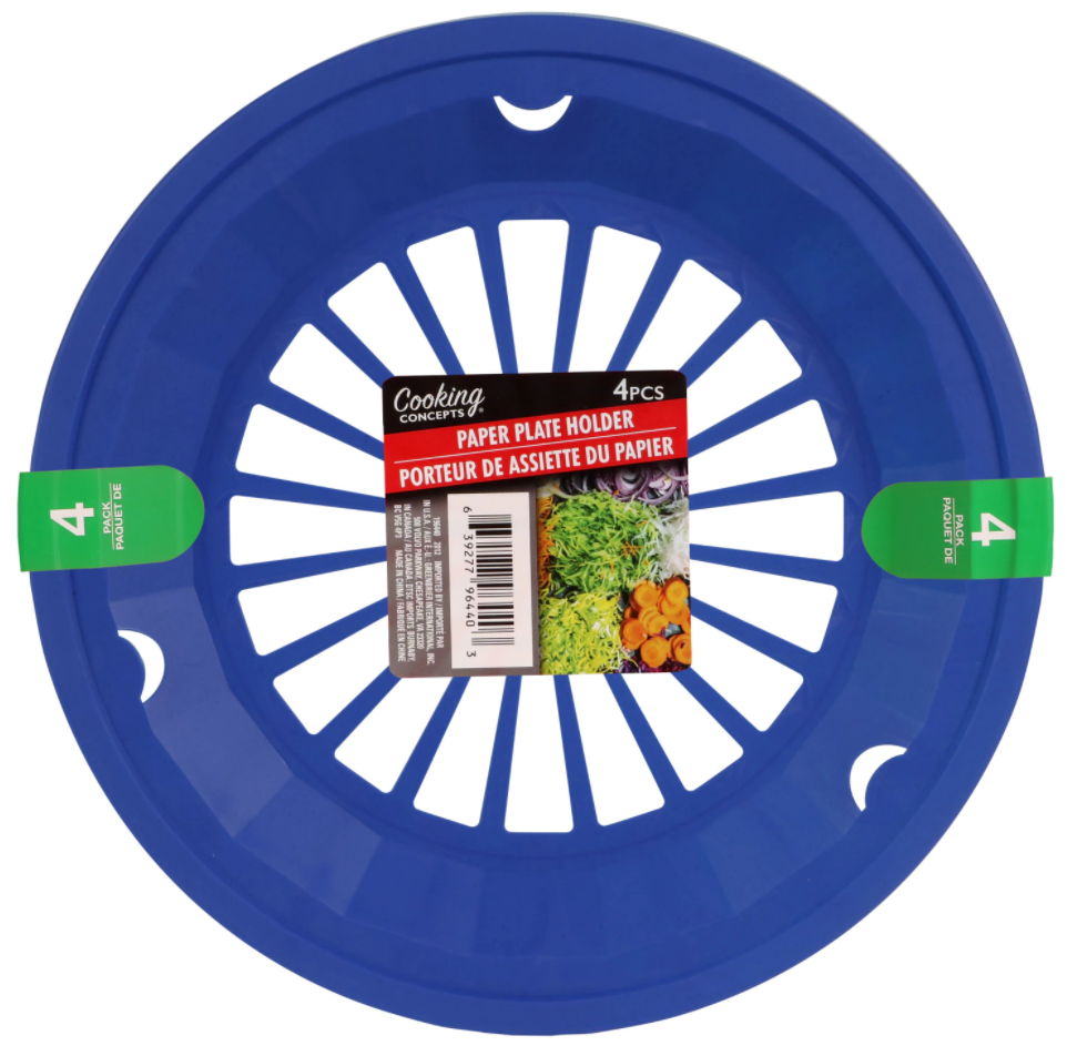 New Colorful Paper Plate Holders(Set of 4)Picnic BBQ Camping Poo