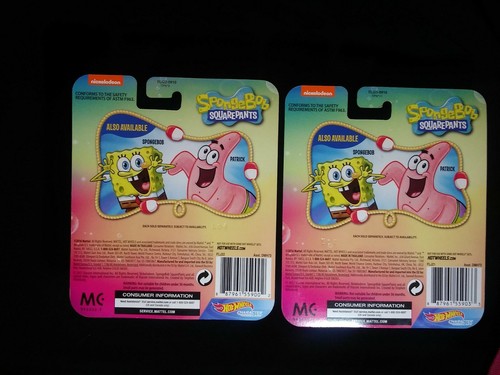 HOT WHEELS character cars SPONGEBOB & PATRICK set from 2017 Both NIP - Picture 9 of 9