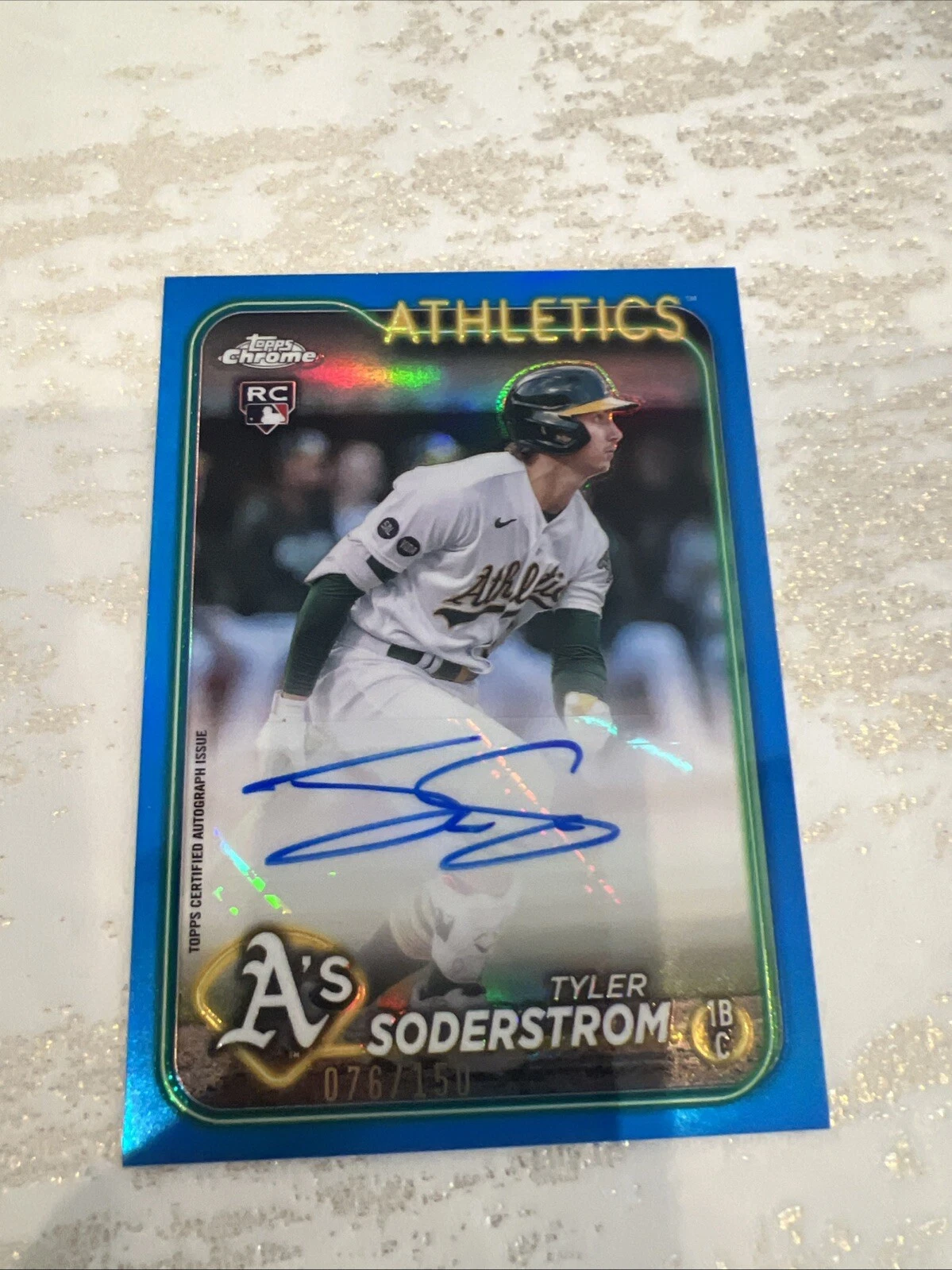 2024 Topps Chrome Update Tyler Soderstrom #AC-TS Blue Refractor Autograph 76/150