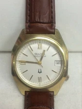                 BULOVA ACCUTRON  TUNING FORK  #7 YELLOW GOLD TONE 