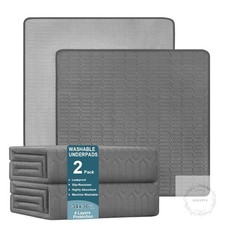 Washable Underpads 34x36 Inch - Waterproof Reusable Bed Underpads, Heavy