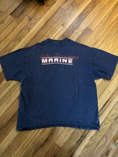 Vintage Lake Toxaway Marine Navy Logo Tee 90s Boxy Fit Size XL Made In USA