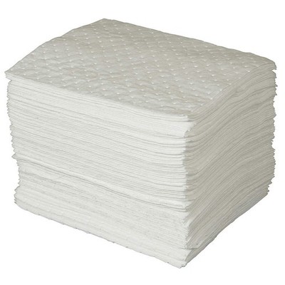 BRADY SPC ABSORBENTS SPC500 Absorb Pad,Oil-Based Liquids,White,PK100 15U847