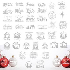 40 Pieces Christmas Nativity Stickers for Crafts Vinyl Christmas Stickers Wat...