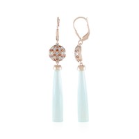 Cavill Aqua Chalzedon Ohrringe 20,16Ct Damen Sterling Silber RoséGold