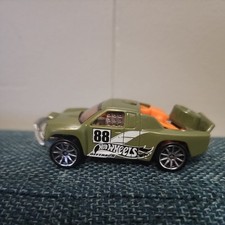 Hot Wheels 2011 Stunt Street Set Off Track Olive Green w/ 10 Spoke Wheels