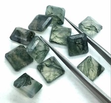 Natural Moss Tree Agate Square Faceted Cut 5mm to 20mm Loose Gemstone
