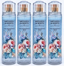 4 Bath  Body Works DRESSED IN WHITE Fragrance Mist Body Spray 8 oz