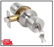 Door Knob with Lock and Key, Keyed Entry Door Knob, Exterior and Interior Door L