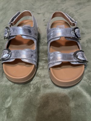 Dolce Vita Alameda Metallic Silver Sandals Womens 7.5 / 9.5 Slides desiner Shoes