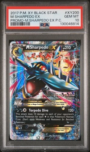 2017 POKEMON XY BLACK STAR PROMO #XY200 M SHARPEDO EX PSA 10