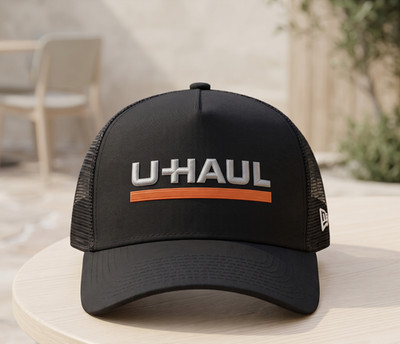 U Haul Logo Black Snapback Baseball Cap Hat One Size Mesh Back