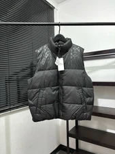 Coach Signature Men's Down Puffer Vest Black/Grey, Any Size.