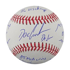 Dwight Doc Gooden Mets Autographed Stat 12 Inscription OMLB Baseball CX Auth