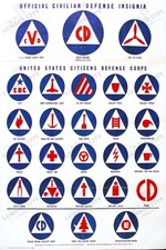 Póster Insignia de Defensa Civil de la Segunda Guerra Mundial 1942 impresión artística de guerra frente interno de Estados Unidos