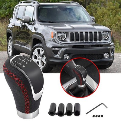 Universal 5 Speed Leather Car Manual Gear Stick Shift Knob Shifter Lever Head
