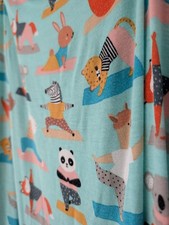 LITTLE SLEEPIES Fitted Crib Sheet LunaLuxe Bamboo Zen Zoo Yoga Animals GUC
