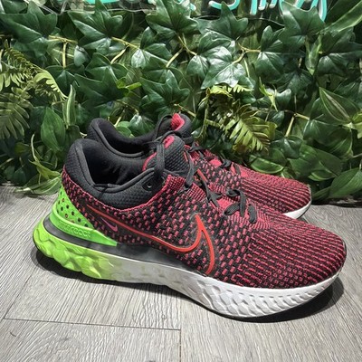 Nike React Infinity Run Fk 3 DH5392-003 Flyknit Siren Red Green Strike Men's 12