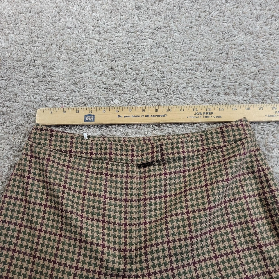 Pantalones de vestir vintage Jones New York para mujer 12 mezcla de lana verde marrón pata de gallo Foto 2 de 4