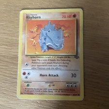Rhyhorn 61/64 Pokemon card (Jungle Set, 1995, 96, 98)
