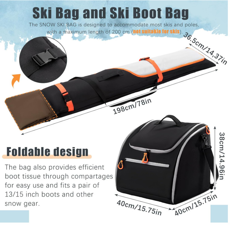 Ski Bag and Boot Bag Combo